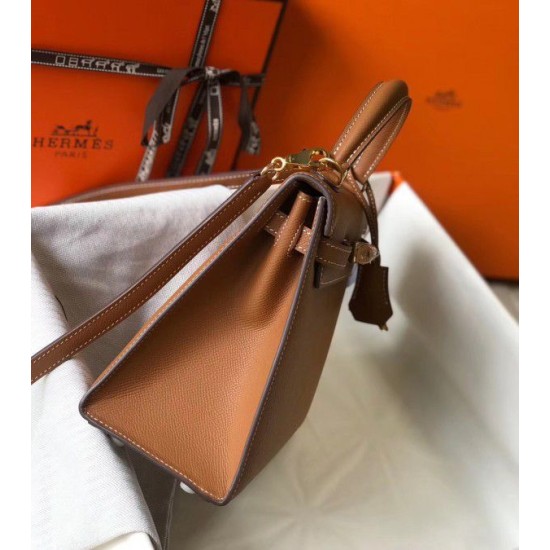 Replica Borsa Hermes Kelly 25cm Sellier Epsom in pelle marrone Replica Borsa Hermes Kelly 25cm Sellier Epsom in pelle marrone