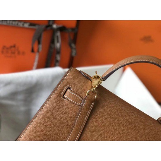 Replica Borsa Hermes Kelly 25cm Sellier Epsom in pelle marrone Replica Borsa Hermes Kelly 25cm Sellier Epsom in pelle marrone