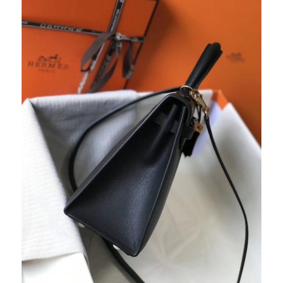 Replica Borsa Hermes Kelly 25cm Sellier Epsom in pelle nera Replica Borsa Hermes Kelly 25cm Sellier Epsom in pelle nera