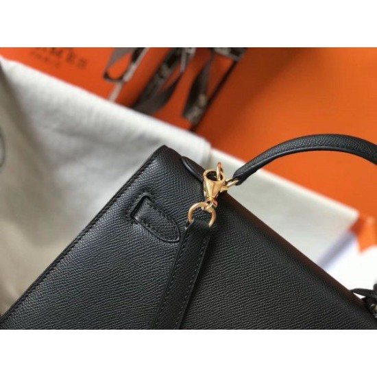 Replica Borsa Hermes Kelly 25cm Sellier Epsom in pelle nera Replica Borsa Hermes Kelly 25cm Sellier Epsom in pelle nera
