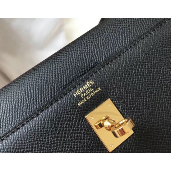 Replica Borsa Hermes Kelly 25cm Sellier Epsom in pelle nera Replica Borsa Hermes Kelly 25cm Sellier Epsom in pelle nera