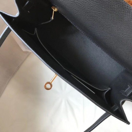 Replica Borsa Hermes Kelly 25cm Sellier Epsom in pelle nera Replica Borsa Hermes Kelly 25cm Sellier Epsom in pelle nera