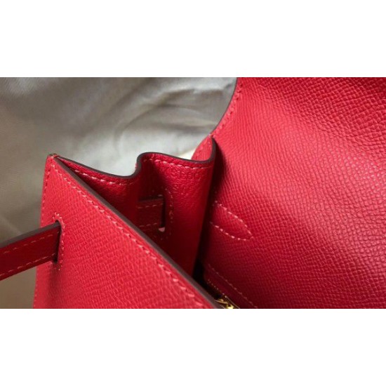 Replica Borsa Hermes Kelly 25cm Sellier Epsom in pelle rossa Replica Borsa Hermes Kelly 25cm Sellier Epsom in pelle rossa