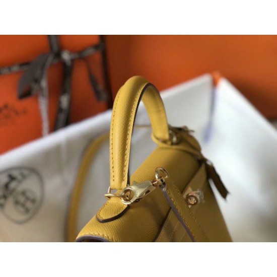 Replica Borsa Hermes Kelly 25cm Sellier Epsom in pelle gialla Replica Borsa Hermes Kelly 25cm Sellier Epsom in pelle gialla
