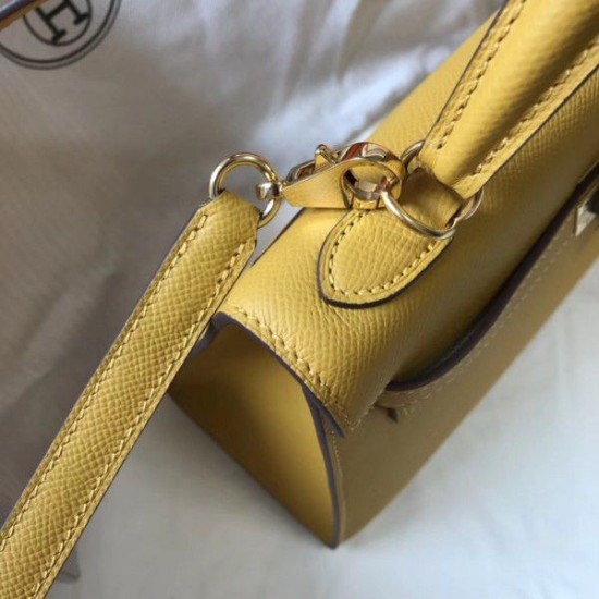 Replica Borsa Hermes Kelly 25cm Sellier Epsom in pelle gialla Replica Borsa Hermes Kelly 25cm Sellier Epsom in pelle gialla