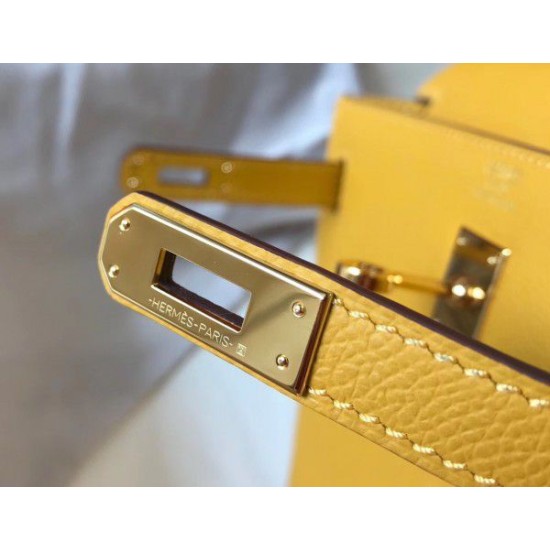 Replica Borsa Hermes Kelly 25cm Sellier Epsom in pelle gialla Replica Borsa Hermes Kelly 25cm Sellier Epsom in pelle gialla
