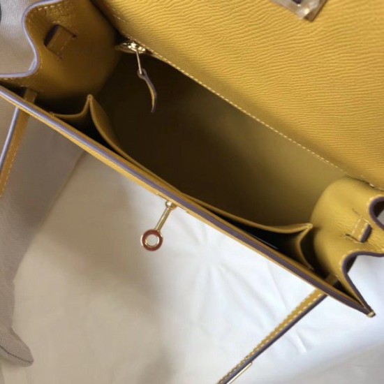 Replica Borsa Hermes Kelly 25cm Sellier Epsom in pelle gialla Replica Borsa Hermes Kelly 25cm Sellier Epsom in pelle gialla