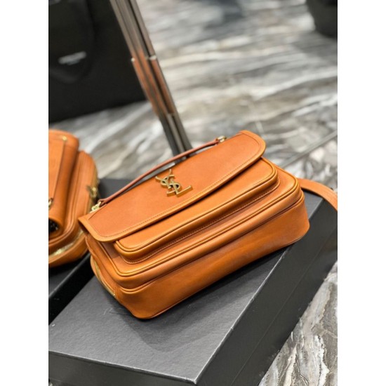 Replica Borsa fotografica YSL Saint Laurent Niki in pelle liscia Cognac Replica Borsa fotografica YSL Saint Laurent Niki in pelle liscia Cognac