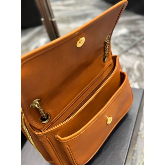 Replica Borsa fotografica YSL Saint Laurent Niki in pelle liscia Cognac Replica Borsa fotografica YSL Saint Laurent Niki in pelle liscia Cognac