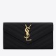 Replica Portafoglio grande con patta monogramma YSL Saint Laurent nero Replica Portafoglio grande con patta monogramma YSL Saint Laurent nero