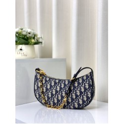 Borsa Christian Dior CD Lounge Dior Oblique Jacquard Blu