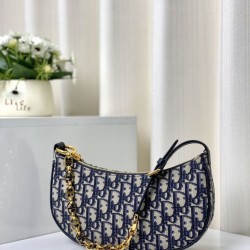 Borsa Christian Dior CD Lounge Dior Oblique Jacquard Blu