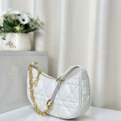 Christian Dior CD Lounge Bag Supple Macrocannage Bianco