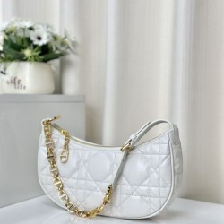 Christian Dior CD Lounge Bag Supple Macrocannage Bianco
