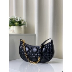 Borsa Christian Dior CD Lounge morbida Macrocannage nera