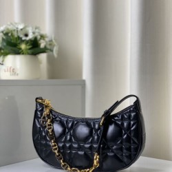 Borsa Christian Dior CD Lounge morbida Macrocannage nera