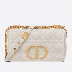 Borsa Caro piccola Christian Dior in pelle di vitello Cannage bianca
