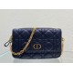 Replica Christian Dior Caro Pouch Cannage pelle di vitello nera