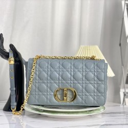 Christian Dior Borsa Dior Caro grande azzurro