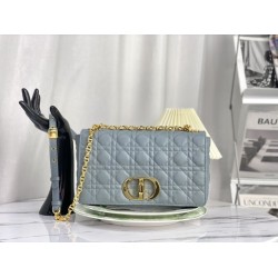 Christian Dior Borsa Dior Caro grande azzurro