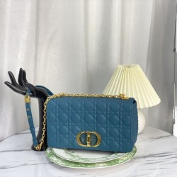 Christian Dior Borsa Dior Caro grande Blu