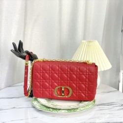 Christian Dior Borsa Dior Caro grande rossa