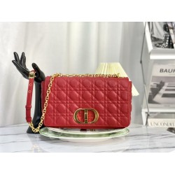 Christian Dior Borsa Dior Caro grande rossa