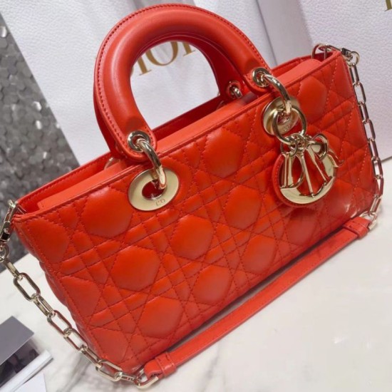 Replica Borsa Christian Dior Lady D-Joy in pelle di agnello Cannage arancione Replica Borsa Christian Dior Lady D-Joy in pelle di agnello Cannage arancione