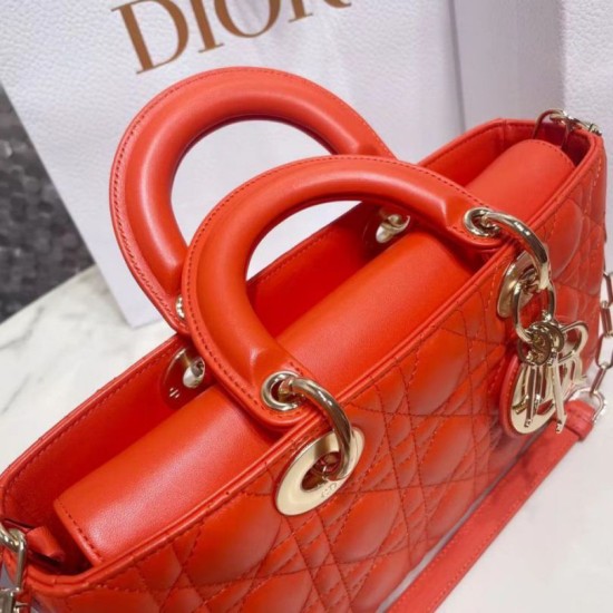 Replica Borsa Christian Dior Lady D-Joy in pelle di agnello Cannage arancione Replica Borsa Christian Dior Lady D-Joy in pelle di agnello Cannage arancione