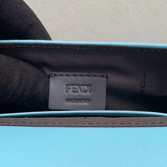 Replica Borsa Fendi Mini Baguette FF Motivo Blu