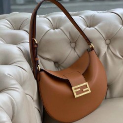 Borsa Hobo Fendi Piccola Croissant Marrone