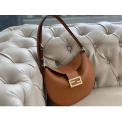 Borsa Hobo Fendi Piccola Croissant Marrone Borsa Hobo Fendi Piccola Croissant Marrone