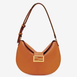 Borsa Hobo Fendi Piccola Croissant Marrone