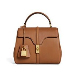 Celine Mini 16 Borsa in pelle di vitello naturale Caffè
