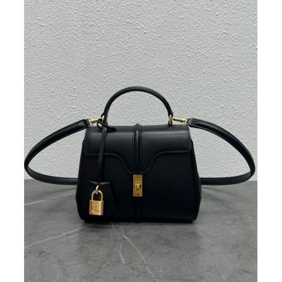 Replica Borsa Celine Mini 16 Pelle di vitello naturale Nera Replica Borsa Celine Mini 16 Pelle di vitello naturale Nera