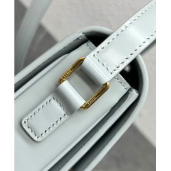 Borsa Celine Teen Triomphe in pelle di vitello lucida blu