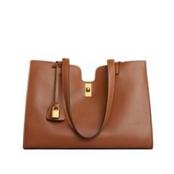 Celine Cabas 16 Borsa in pelle di vitello liscia Caffè