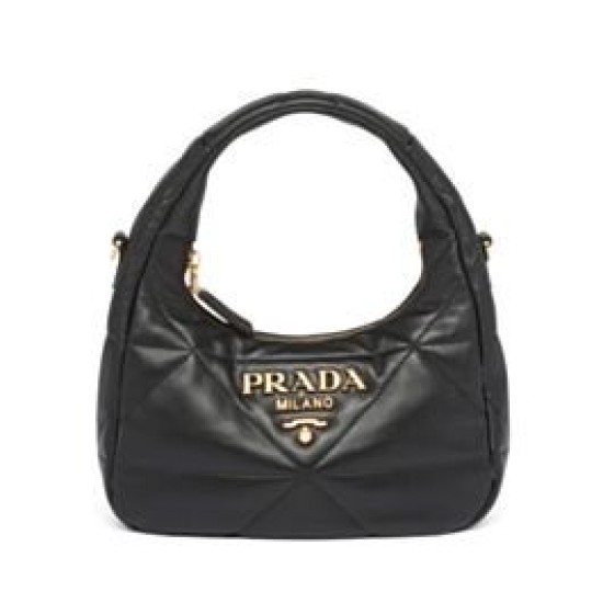 Replica Mini borsa Prada in pelle nappa con impunture 1BA384 Nera Replica Mini borsa Prada in pelle nappa con impunture 1BA384 Nera