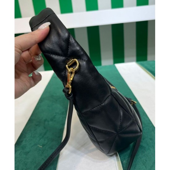 Replica Mini borsa Prada in pelle nappa con impunture 1BA384 Nera Replica Mini borsa Prada in pelle nappa con impunture 1BA384 Nera