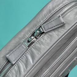 Borsa a tracolla multitasche Prada Nappa in pelle anticata 1BH198 Grigia Borsa a tracolla multitasche Prada Nappa in pelle anticata 1BH198 Grigia