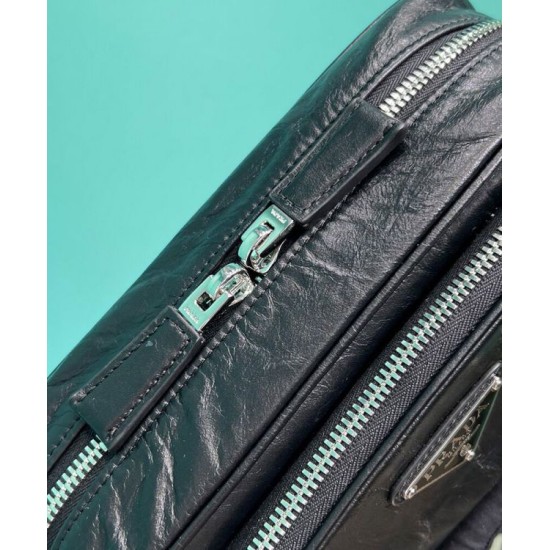 Replica Borsa a tracolla multitasche Prada Nappa in pelle anticata 1BH198 Nera Replica Borsa a tracolla multitasche Prada Nappa in pelle anticata 1BH198 Nera