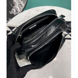 Borsa a tracolla multitasche Prada Nappa in pelle anticata 1BH198 Nera Borsa a tracolla multitasche Prada Nappa in pelle anticata 1BH198 Nera