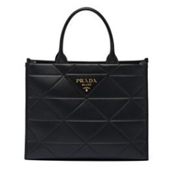Borsa Prada Prada Symbole grande in pelle con impunture 1BA377 Nera
