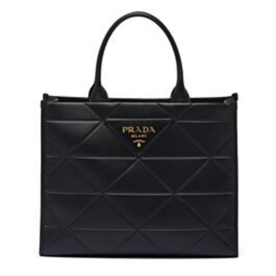 Replica Borsa Prada Prada Symbole grande in pelle con impunture 1BA377 Nera Replica Borsa Prada Prada Symbole grande in pelle con impunture 1BA377 Nera