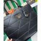 Replica Borsa Prada Prada Symbole grande in pelle con impunture 1BA377 Nera Replica Borsa Prada Prada Symbole grande in pelle con impunture 1BA377 Nera