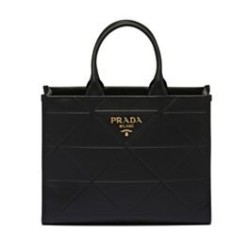 Borsa Prada Symbole media in pelle Prada con impunture 1BA378 nera