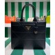 Replica Borsa Prada Symbole media in pelle Prada con impunture 1BA378 nera