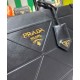 Replica Borsa Prada Symbole media in pelle Prada con impunture 1BA378 nera