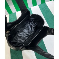 Borsa tote Prada media in pelle nappa con impunture 1BG450 nera Borsa tote Prada media in pelle nappa con impunture 1BG450 nera
