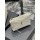 Replica Pochette cosmetica con cerniera YSL Saint Laurent Gaby 23 cm bianca